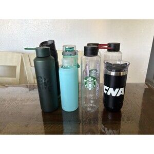 Bundle Of 8 Water Bottles Tumbler Starbucks Martha Stewart Collection